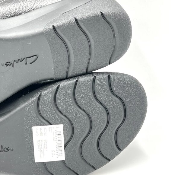 6.5W 6.5 WIDE WIDTH Clarks Cheyn Madi Black Leather Comfort Loafers Shoes New - Picture 11 of 12